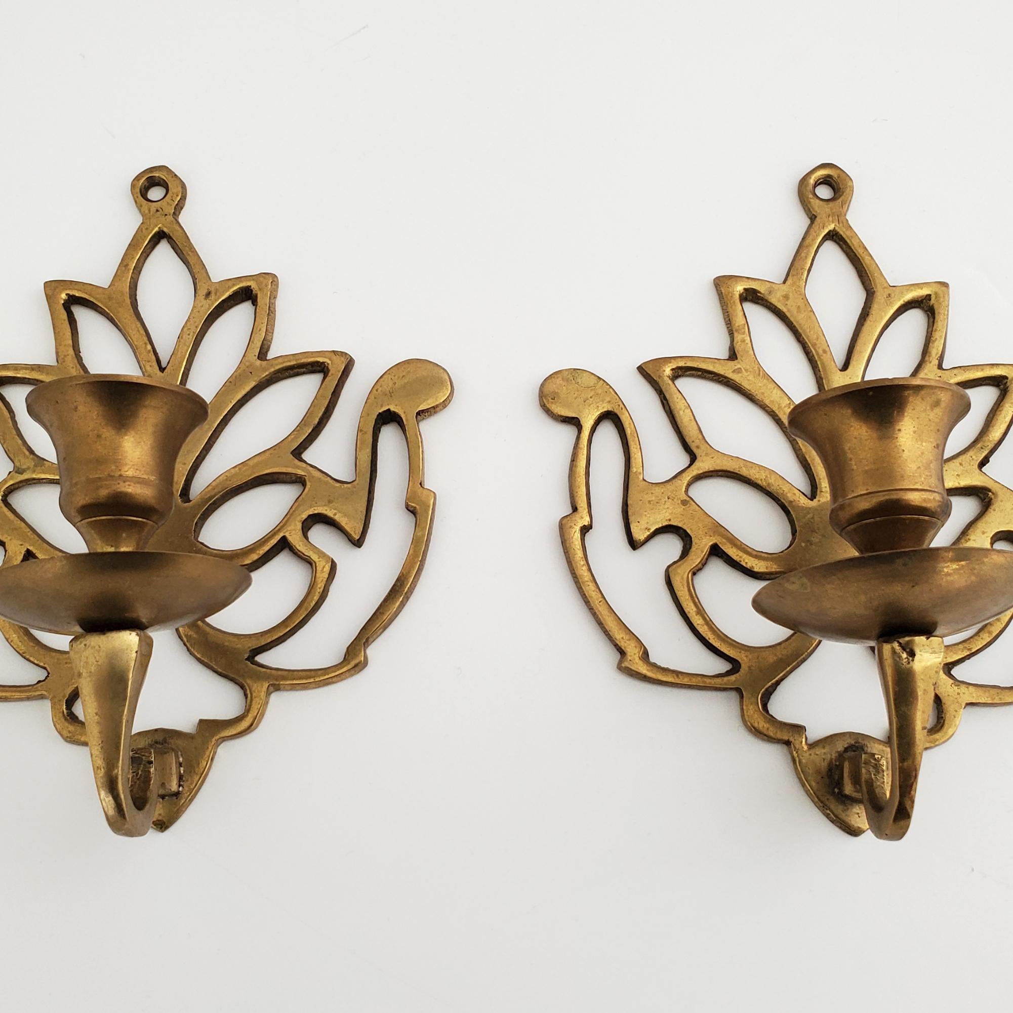 Grand Miroir Mural En Métal Doré D 90 Cm