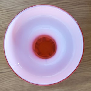 Italiensk glasvas, orange och svart, virvlande, opalin, Florens, Vetreria Barbieri, 1970-talet, 25 cm bild 7