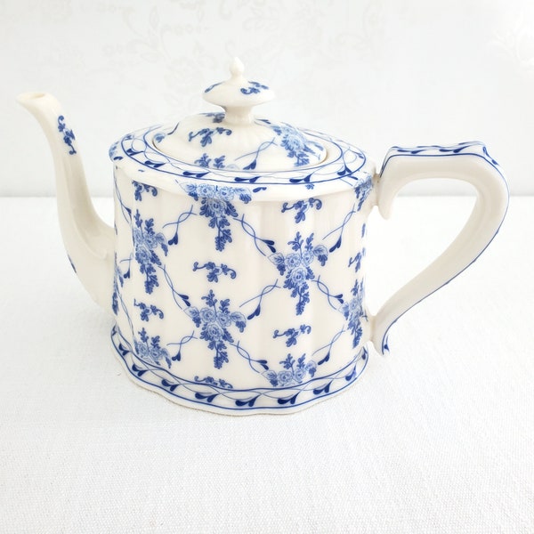 Porcelain Teapot, Skye McGhie, Rose Brocade, Blue and White, 4-5 cup