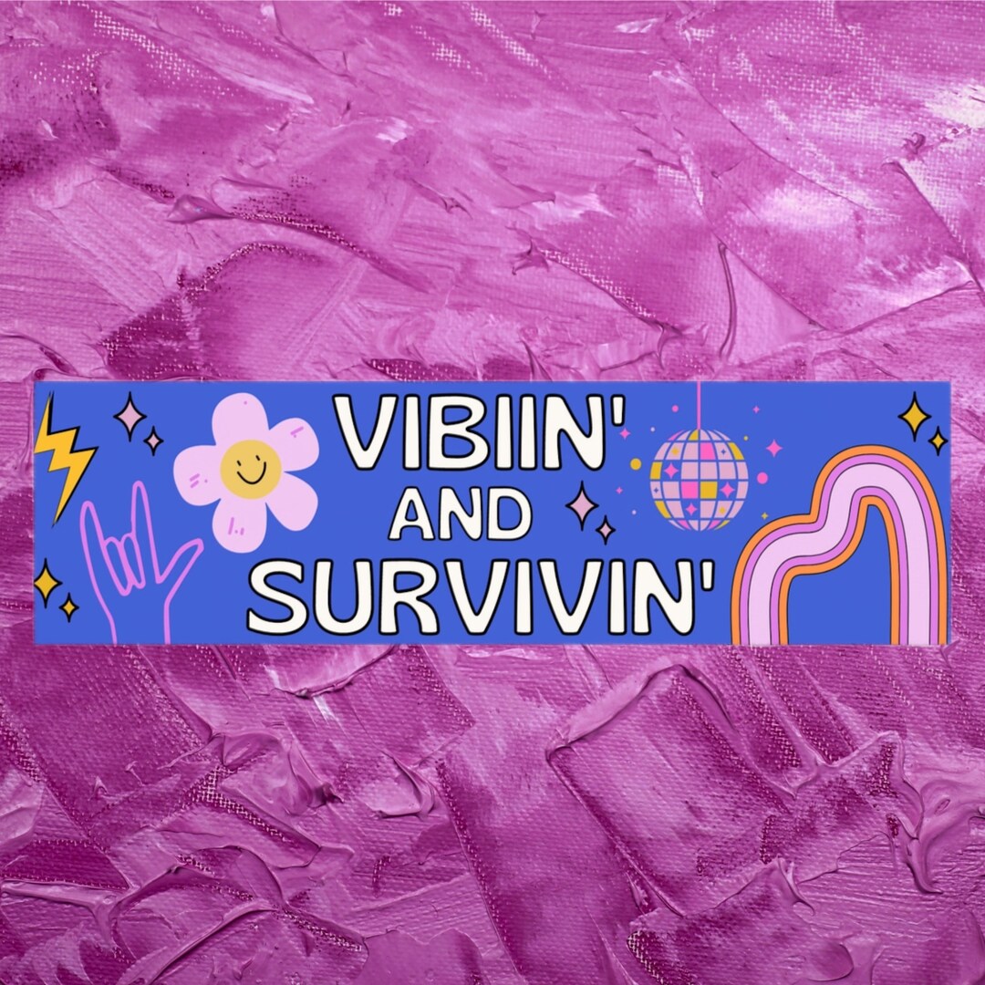 Cute Bumper Sticker Cute Car Decal Vibin Car Sticker Funky Car Etsy