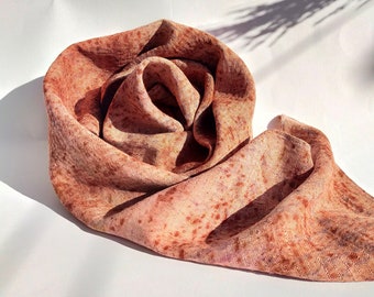 Botanically Dyed + Handwoven Silk Scarf | Handmade | Sustainable Fashion | Gift for Her | Speckled Crepe