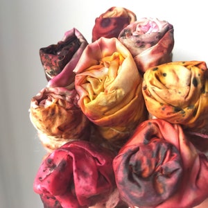 Botanically Dyed Silk Scarf Headscarf Sustainable Fashion Gift for Her Bright orange image 7