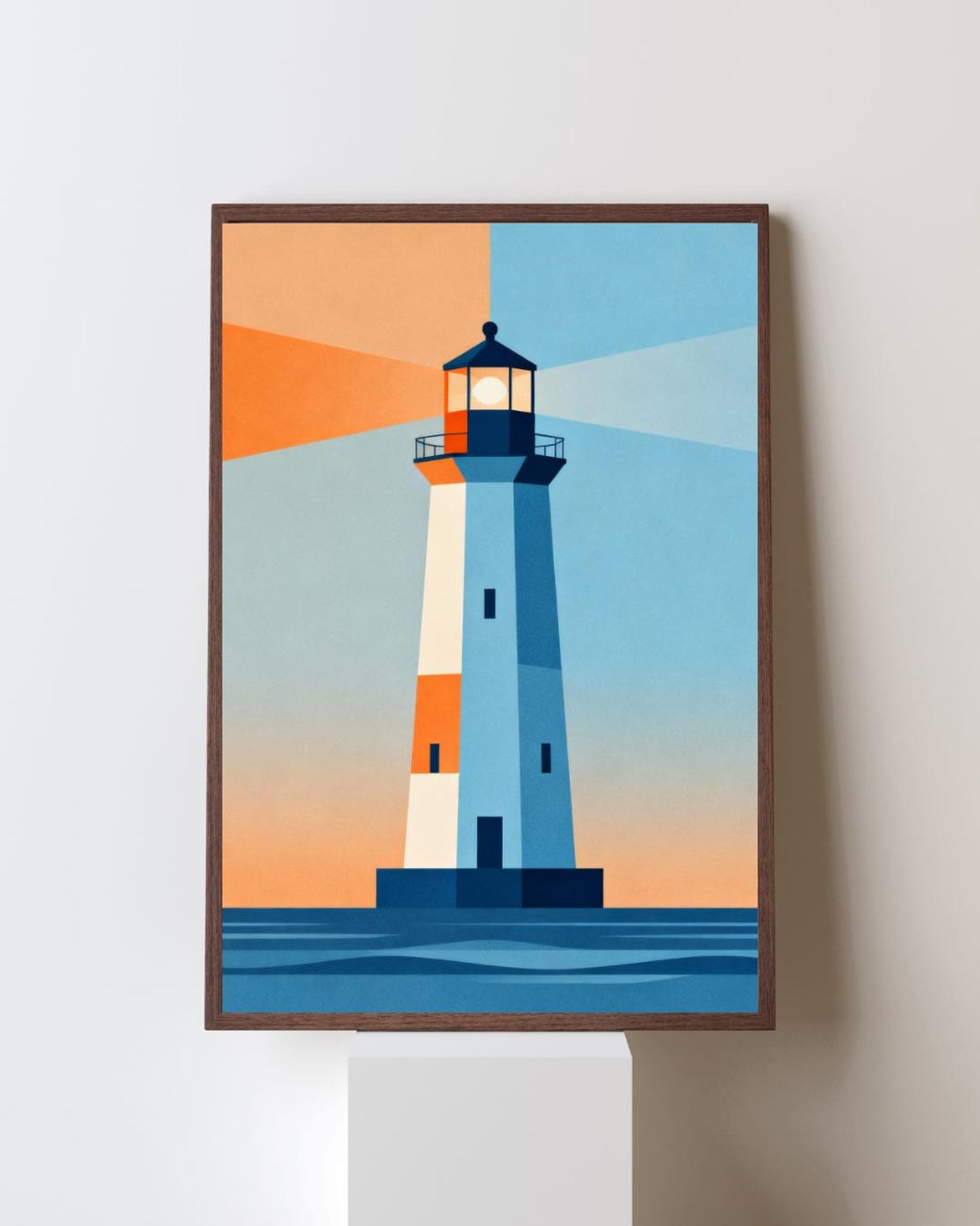 Minimalist Lighthouse at Dusk – Coastal Wall Art Digital Download - Etsy