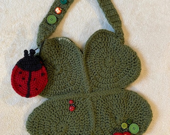4 leaf clover bag | Clover bag | Messenger Bag | Whimsical Twee | Crochet Pattern | PDF file only | Digital Pattern | Crochet Bag