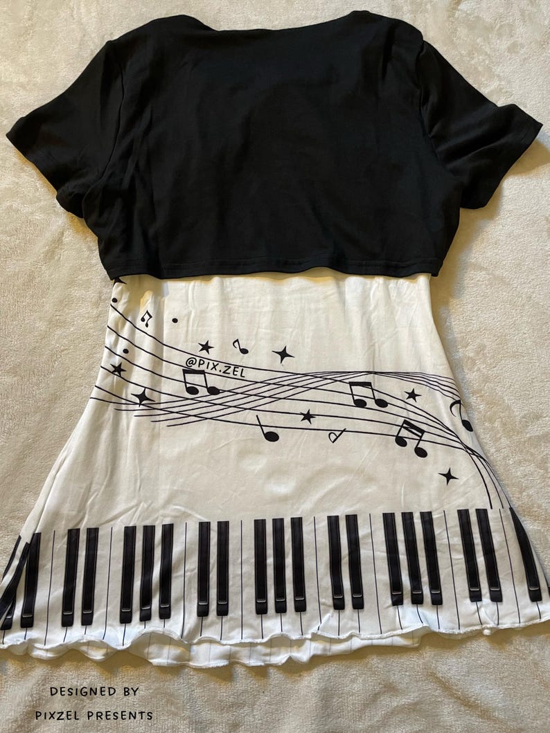Musical Note Merch Music Note Shirt | Handmade Design | Piano Print Shirt | Whimsical Twee ...