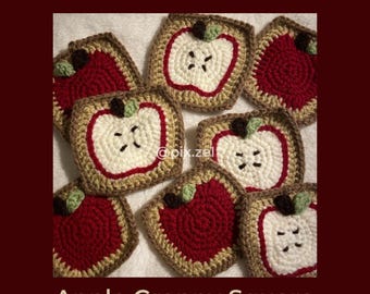 Apple Granny Square | Crochet Apple Keychain | Bag Accessory | Apple Slice Pouch |Handmade