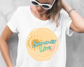 Summer T-shirt for beach summer holidays shirt for sun lovers holiday gifts sun sea sand surf tshirt beach holiday romance summer loving