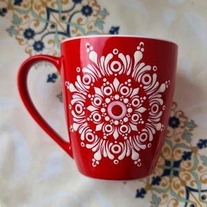 Hand-Painted Mandala Mug – Colorful Ceramic Coffee Cup – Unique Boho Tea Mug – Gift for Her – Mandala Art Drinkware – Handmade in Germany