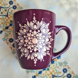 Hand-Painted Mandala Mug – Colorful Ceramic Coffee Cup – Unique Boho Tea Mug – Gift for Her – Mandala Art Drinkware – Handmade in Germany