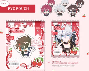 Nijisanji: PVC Pouch + 2" Holo Acrylics (Kuzuha, Lauren Iroas, Saegusa Akina)