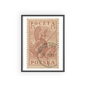 Vintage Stamp Poster mit Holzrahmen, Retro Wandkunst, Wohnkultur, einzigartiges Geschenk, kreative Innenausstattung