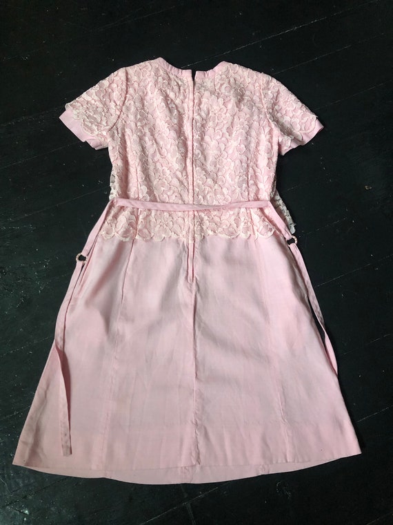 Vintage Lacy Pink 60s Mini Dress - image 2