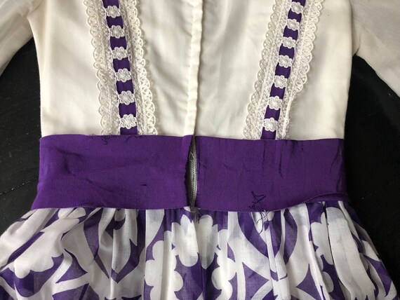 Vintage 60s 70s Purple & White Psychedelic High N… - image 5