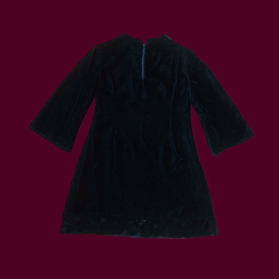 Vintage 1960s Black Velvet Mini Dress - image 2