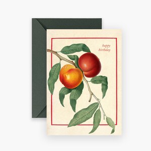 Handbedruckte Grußkarte mit Vintage Botanischer Illustration / Geburtstagskarte für Sie / Luxus-Briefpapier
