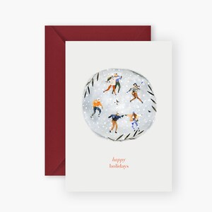 Cartolina di Natale illustrata stampata a mano festiva "Buone vacanze" / Auguri per le vacanze / Cartolina di buon Natale / Elegante cartolina di Natale