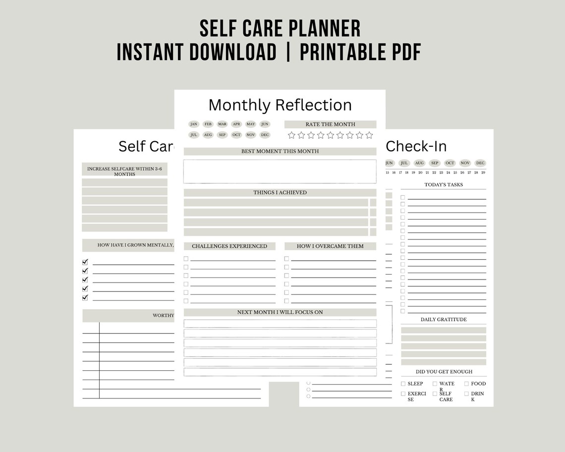Self Care Planner Canva Template (OK Commercial Use) | PLR Planner ...