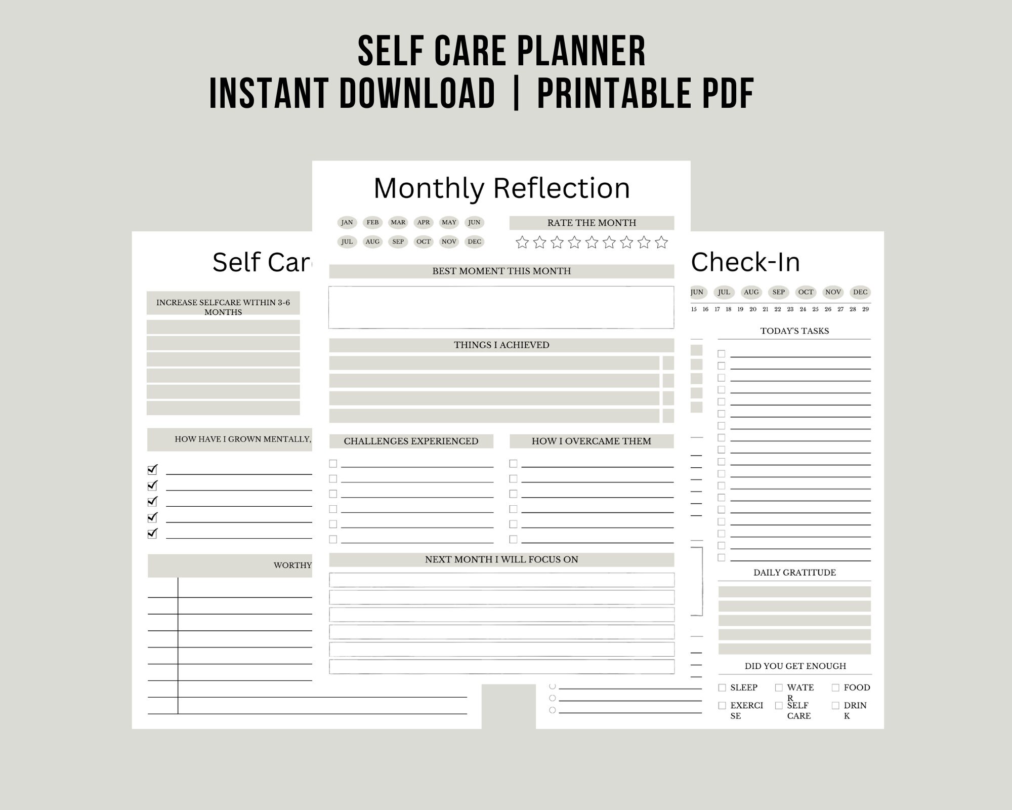Self Care Planner Canva Template (OK Commercial Use) | PLR Planner ...