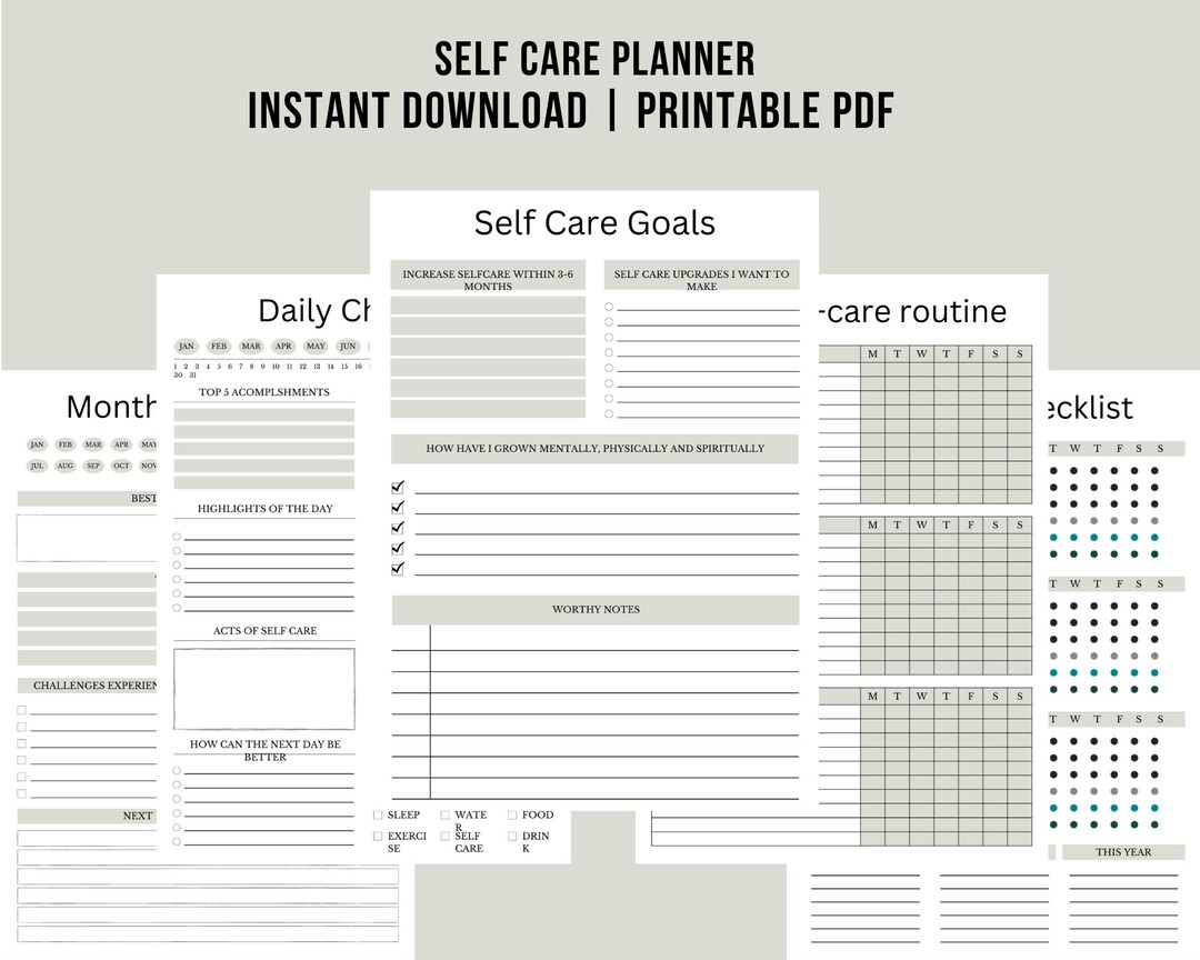 Self Care Planner Canva Template (OK Commercial Use) | PLR Planner ...