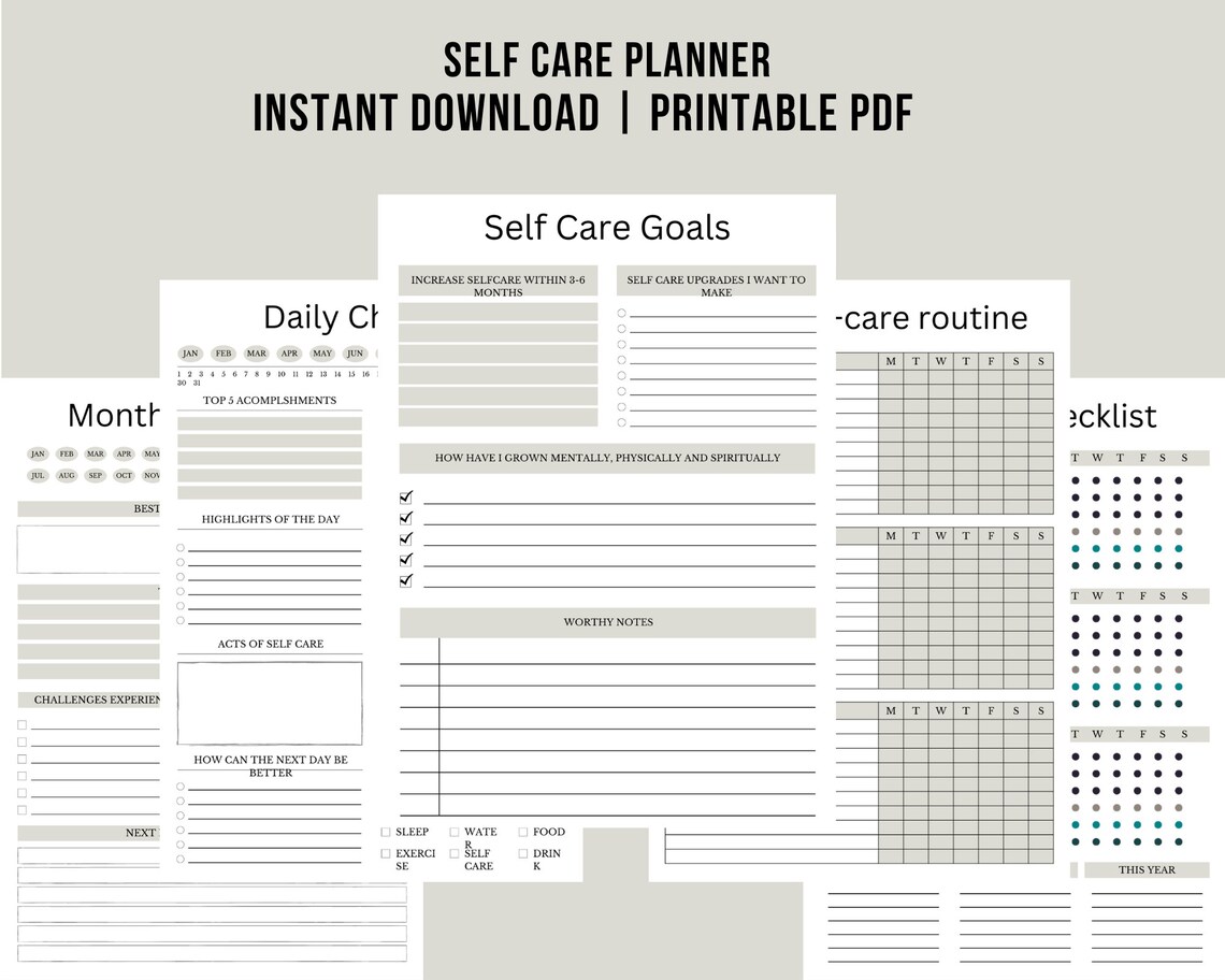 Self Care Planner Canva Template (OK Commercial Use) | PLR Planner ...