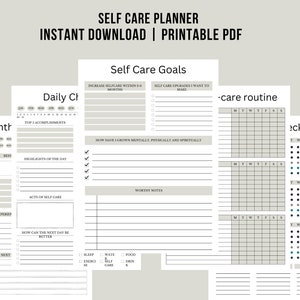 Self Care Planner Canva Template (OK Commercial use) | PLR Planner printable | Commercial Use Planner | Self Care Planner