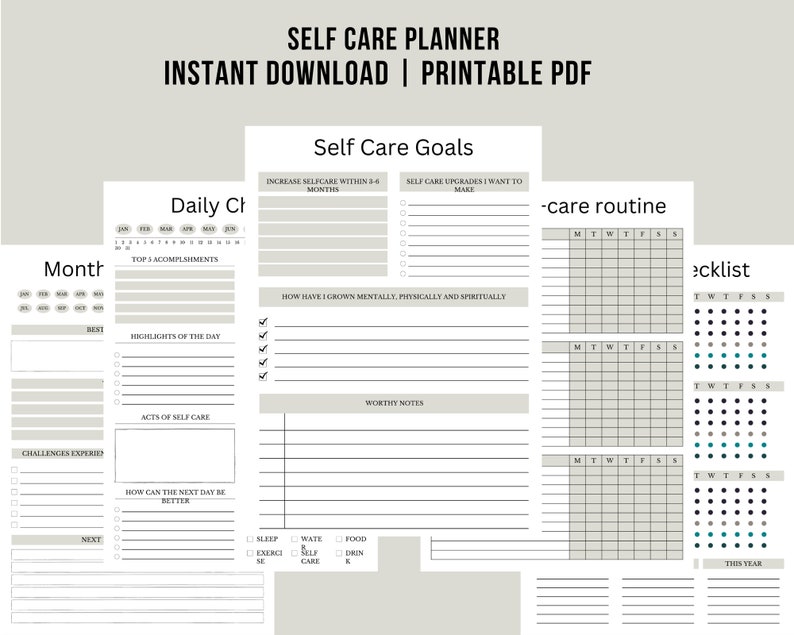 Self Care Planner Canva Template (OK Commercial Use) | PLR Planner ...
