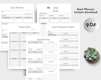 Planer/ Druckbare Planer/ Minimalistisches Journal/ Goal Setting