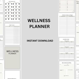 Wellness planner, self-care planner, coaching wellness planner, self-love planner, wellness Canva planner, Journaling planner, productivity