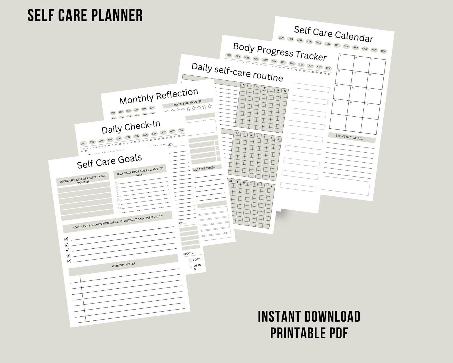 Self Care Planner Canva Template (OK Commercial Use) | PLR Planner ...