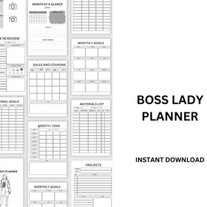 Meisje baas Planner | Planner voor kleine bedrijven afdrukbaar | Vrouwelijke Ondernemer Planner
