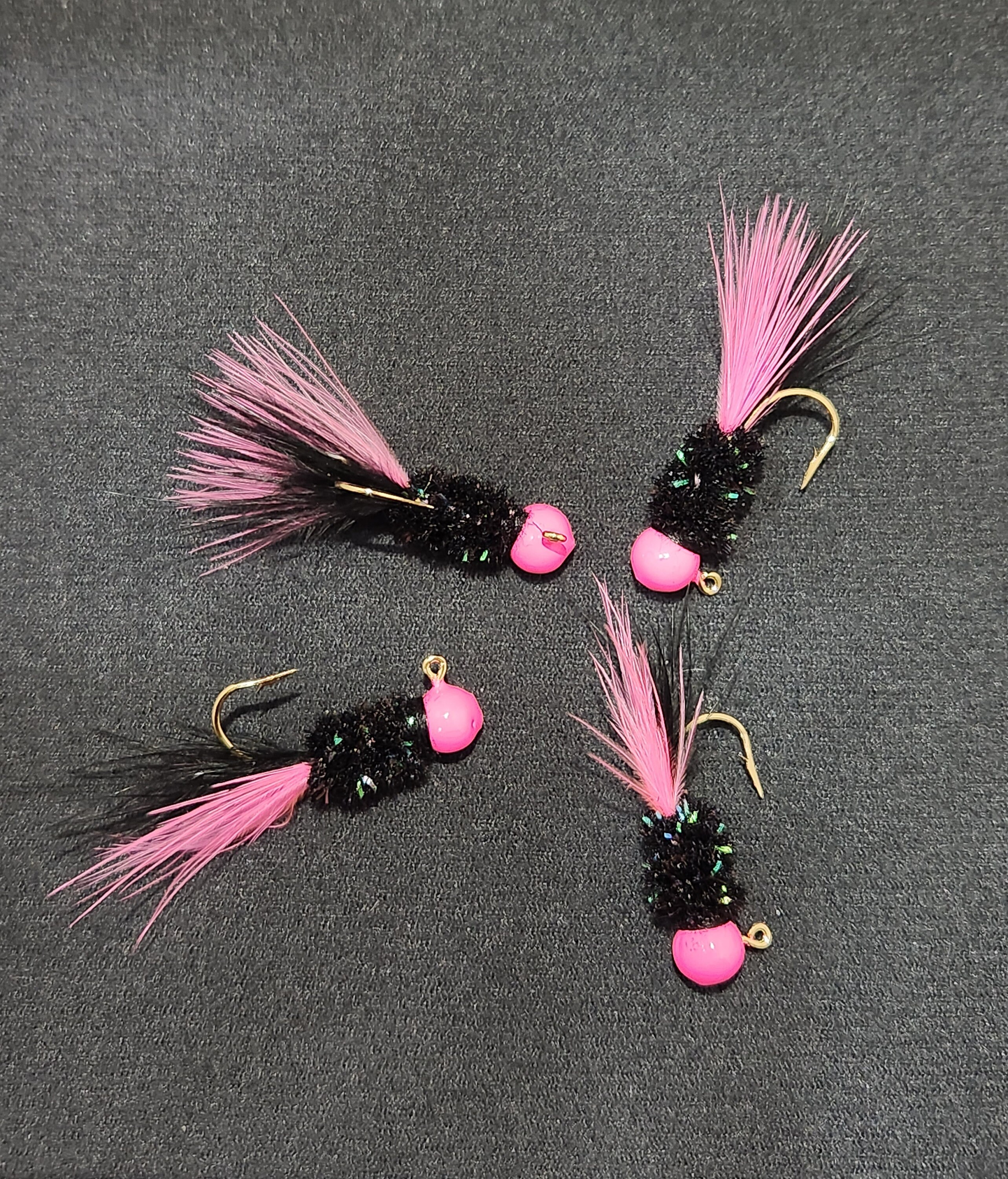 Handmade Crappie Jigs Black/pink multiple Sizes Etsy