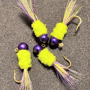 Handmade Crappie Jigs Electric Plum (multiple sizes available)