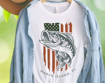 Marco Island Bass-Flag Shirt