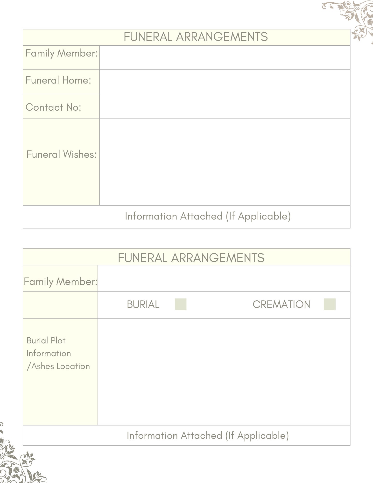 Final Wishes Planner End of Life Funeral Wishes When I m Gone Etsy