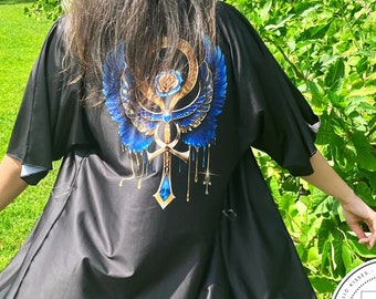 Egyptian Priestess Kimono | Handsewn | Rose Priestess | Luxury Robe | Zaneta Ra Art | Silky Knit | Silk Twill | Divine Goddess Kimono Robe