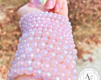 Angel Aura Rose Quartz Bracelet | Self-Love One Bracelet | Angelic Jewelry | Handmade Jewelry | 7.5" Stretch | 6mm | 8mm | Love Crystals