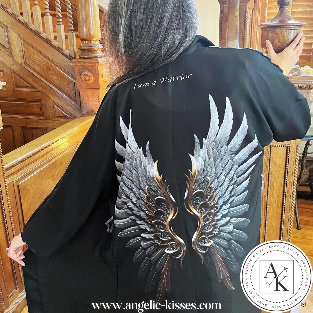 Warrior Angel Wing Silk Robe Long Silk Robe Handsewn Robe Empowerment ...