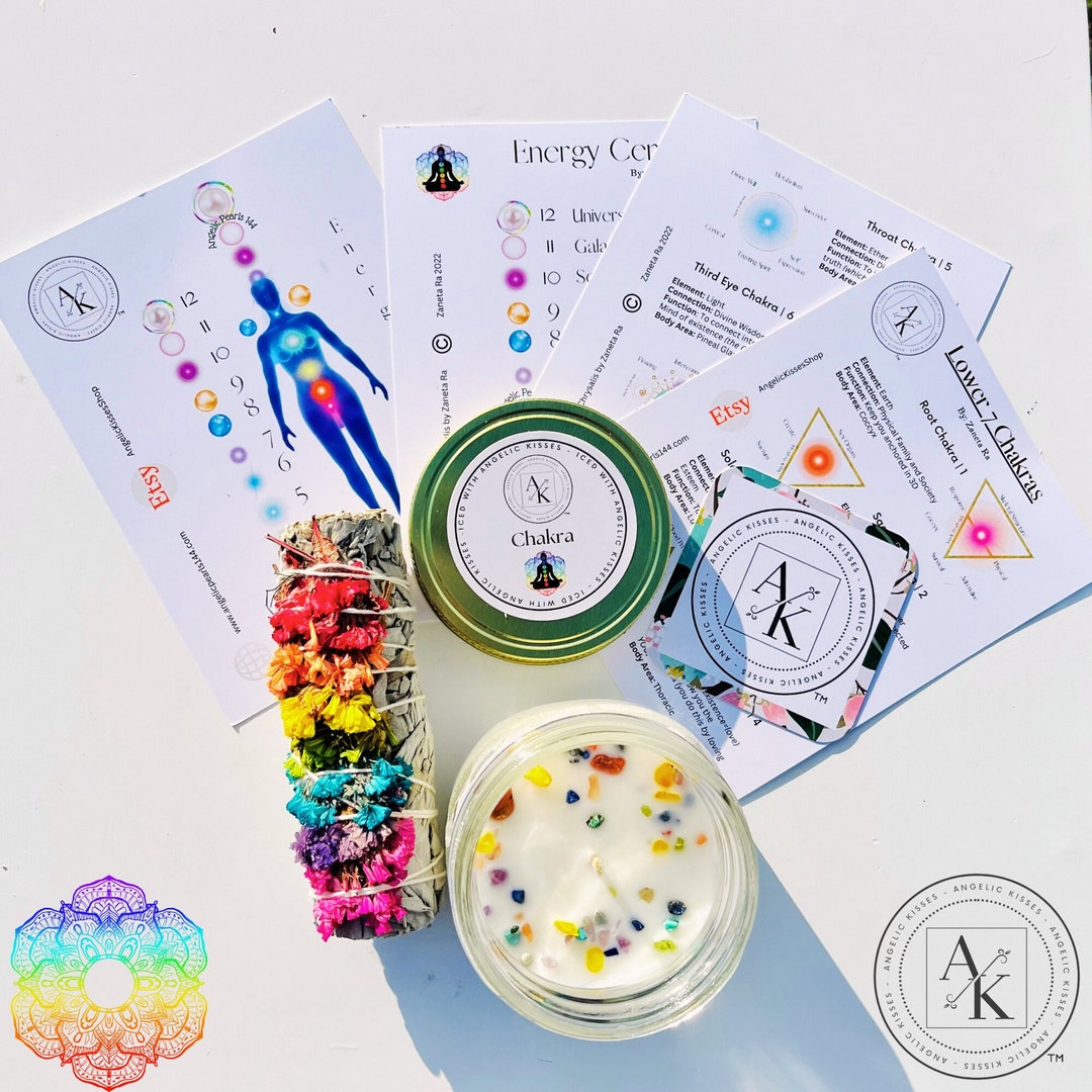 Chakra Candle Meditation Candle Chakra Balancing Chakra Sage White