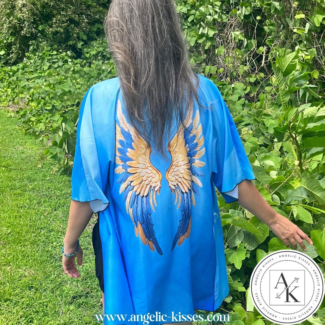 Blue Angel Wing Kimono | Handsewn | Zaneta Ra Art | Archangel Michael ...