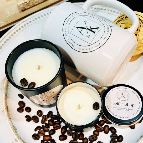 Coffee Shop Candle | Coffee Lover | Coconut Wax Candle| Hand Poured Candle | Clean Candle | Vegan Candle