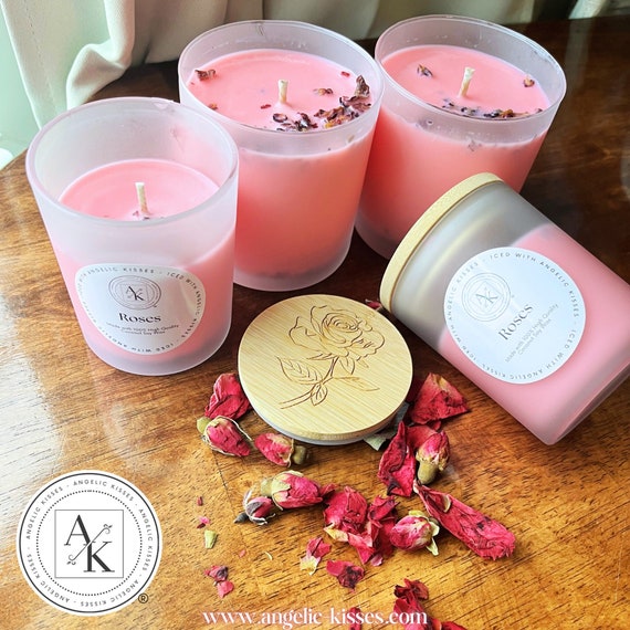 Roses Candle |Pink Candle | Handpoured Candle | Clean Candle | Coconut Wax | Luxury Candle Gift | Rose Garden Scent | Feminine Candle