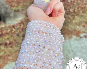 Angel Aura Selenite Bracelet | Angelic Jewelry | Handmade Jewelry | 7.5" Stretch | 6mm | 8mm | Pearl Angels | One Bracelet