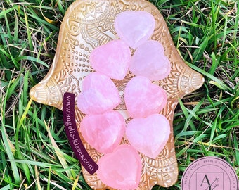 Rose Quartz Heart Crystal | AAA Heart Palm Stone | Love Crystal | Heart Chakra Stone | Love Gift | Angelic Stones | Large Heart Crystal