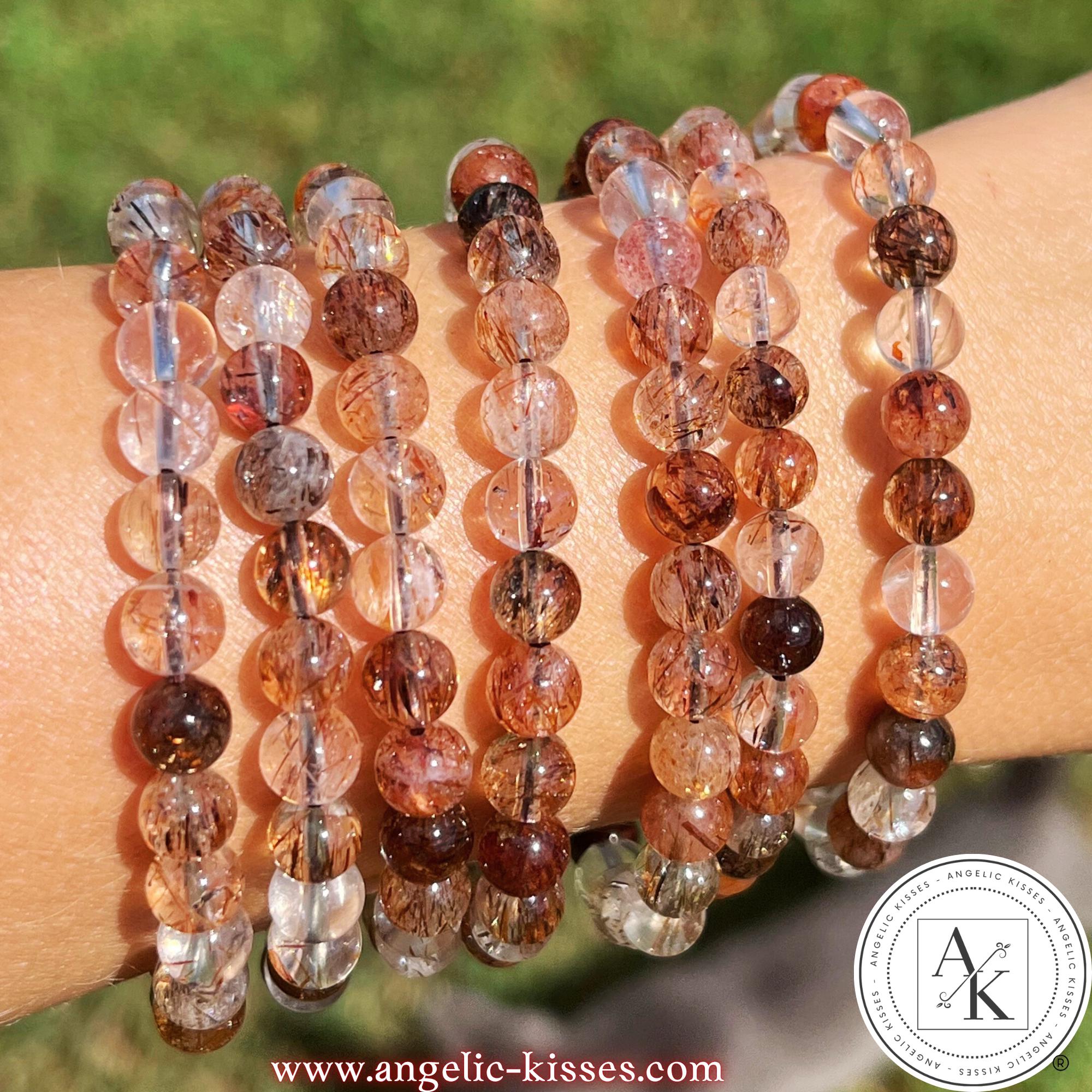 Red Rutilated Quartz - Etsy Red rutile hair quartz bracelet RARE 12mm main image 1