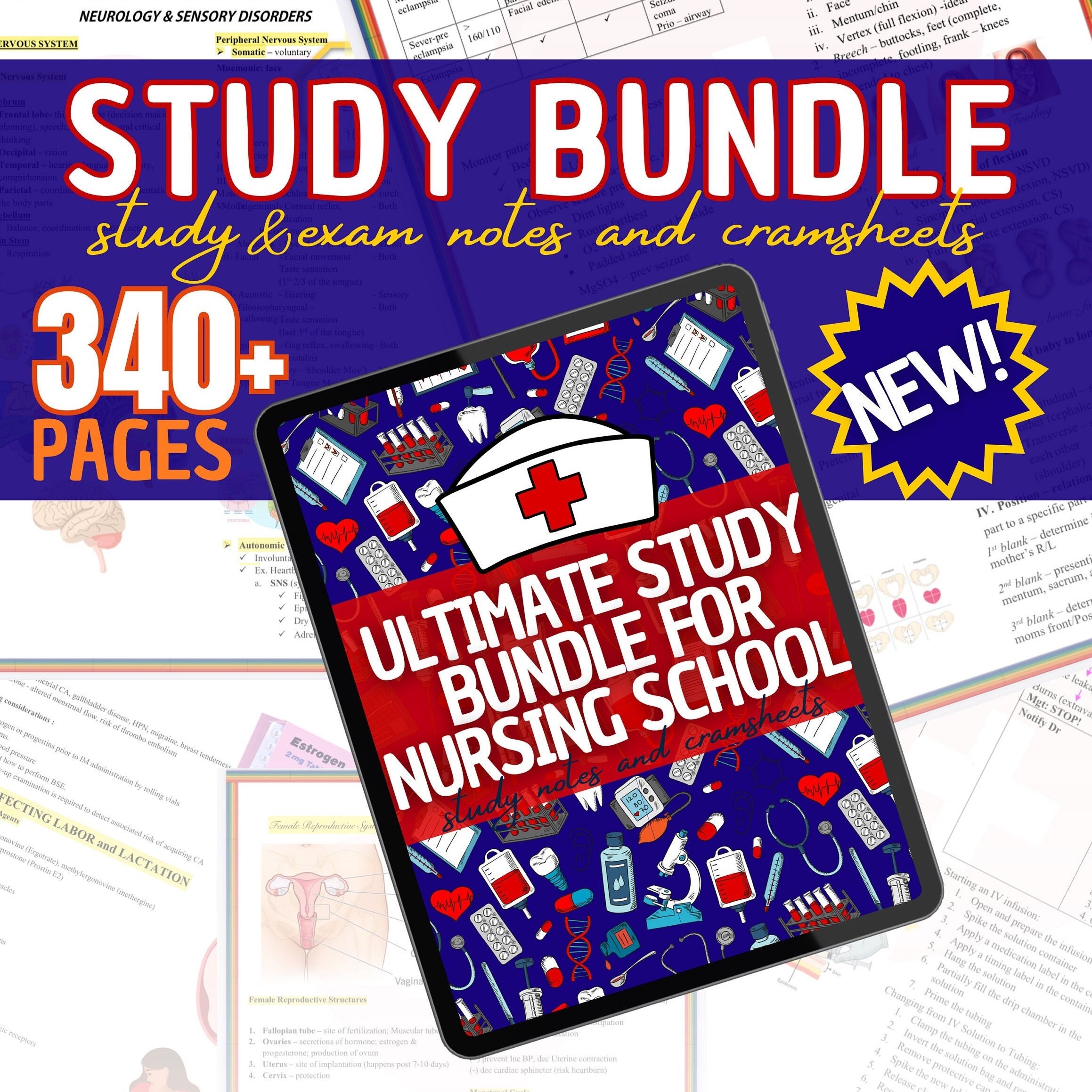 Complete Nursing School Study Guide Bundle 340 Pages Med surg Notes complete-nursing-school-study-guide-bundle-340-pages-med-surg-notes