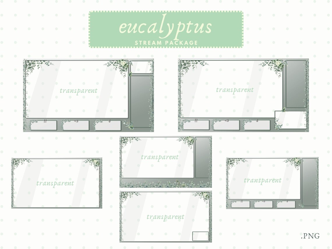 Stream Overlay Windows Stream Overlay Package for Twitch, Eucalyptus Windows Theme Overlay ...