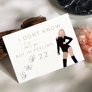 Printable 22nd Birthday Card | Taylor Swift| Geburtstagskarte zum 22 | Klappkarte als Pdf Datei zum selber ausdrucken| Swiftie |Taylor Swift