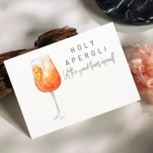 Carte d'anniversaire imprimable Aperol | Saint Aperoli | Carte pliante en fichier PDF à imprimer soi-même | Pour les femmes, les hommes et les amateurs d'Aperol