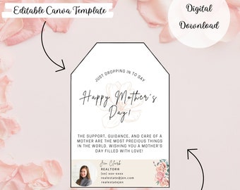 Mothers Day Real Estate Pop By Tag | Realtor Pop By | Mothers Day Pop By Tag | May Real Estate Marketing | Client Appreciation | Pop-By Idea