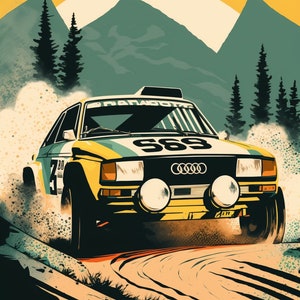 Vintage Audi Rally Car Pop Art (3)